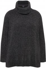 Ulla Popken Soft Textured Chenille Oversized Fit Sweater Graphite Grey