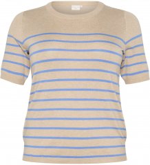 Kaffe Curve Lizzy Randig tröja Beige/Blå