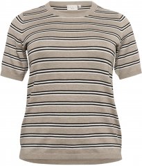 Kaffe Curve Lizzy Randig tröja Beige/Svart