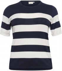 Kaffe Curve Lizzy Randig Tröja Marinblå / Chalk