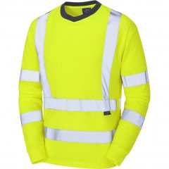 Leo Riverton Ecoviz Comfort Sleeved T-Shirt Hi-Vis Yellow