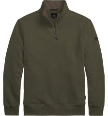 Double Outfitters MTOP-1163 Sweatshirt med halv dragkedja Khaki
