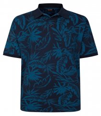 Espionage P222 Pikétröja med lövtryck mörkblå/teal
