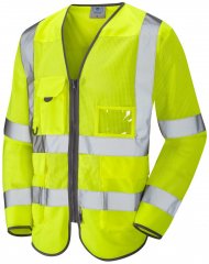 Leo Burrington Coolviz Superior Long Sleeve Waistcoat Hi-Vis Yellow