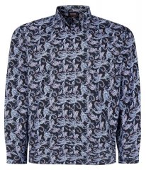 Espionage SH459 Paisley Långärmad skjorta mörkblå/print