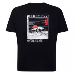 Espionage T422 T-shirt med Mount Fuji-tryck Marinblå