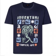 Espionage T448 adventure t-shirt med tryck skiffergrå