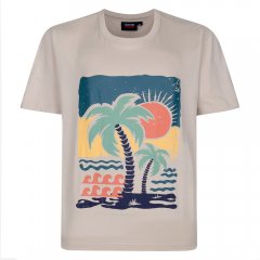 Espionage T448 desert island t-shirt med tryck naturvit