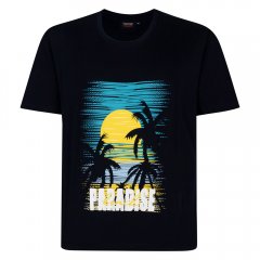 Espionage T448 paradise t-shirt med tryck marinblå