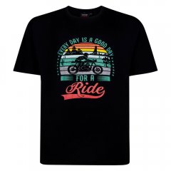 Espionage T451 T-shirt med Tryck Good Day For A Ride Svart