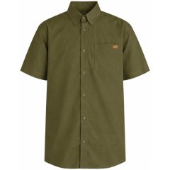 Motley Denim Zagreb Kortärmad Skjorta Mörk khaki