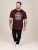 D555 Baldwin Grumpy Old Man Club Print Crew Neck T-shirt Burgundy/ Black Twist - T-shirts - Stora T-shirts - 2XL-14XL