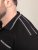 D555 Potts Jersey Polo With Jacquard Collar & Cuffs Svart - Pikétröjor - Stora pikétröjor - 2XL-8XL