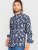 D555 Rooksey Floral Print Shirt Navy - Skjortor - Stora skjortor - 2XL-8XL