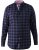 D555 Dovercourt Flannel Check Shirt Blue and Black - Skjortor - Stora skjortor - 2XL-8XL