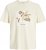 Jack & Jones Almeria Front Print Crew Neck T-Shirt Antique White - T-shirts - Stora T-shirts - 2XL-14XL
