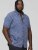 D555 KYLE S/S Micro AO Print Shirt Blue - Skjortor - Stora skjortor - 2XL-8XL