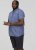 D555 KYLE S/S Micro AO Print Shirt Blue - Skjortor - Stora skjortor - 2XL-8XL