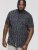 D555 BEAU S/S AO Leaf Print Shirt Navy - Skjortor - Stora skjortor - 2XL-8XL