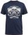 D555 COOK Trio Of Skulls Printed Crew Neck T-Shirt Slate Blue - T-shirts - Stora T-shirts - 2XL-14XL