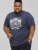 D555 COOK Trio Of Skulls Printed Crew Neck T-Shirt Slate Blue - T-shirts - Stora T-shirts - 2XL-14XL