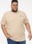 D555 SANDFORD Double Layer On Neck Ribs And Hem Waffle Textured T-Shirt Beige - T-shirts - Stora T-shirts - 2XL-14XL