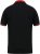 D555 CHESTER Pique Polo With Red Collar With Tipping Detail And Chest Embroidery Black - Pikétröjor - Stora pikétröjor - 2XL-8XL