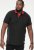 D555 CHESTER Pique Polo With Red Collar With Tipping Detail And Chest Embroidery Black - Pikétröjor - Stora pikétröjor - 2XL-8XL