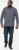 D555 MORGAN Micro AOP Long Sleeve Shirt With Concealed Button Down Collar Navy - Skjortor - Stora skjortor - 2XL-8XL