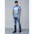 D555 Howie Fine Stripe T-shirt Blue - T-shirts - Stora T-shirts - 2XL-14XL