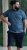 D555 Woolwich AOP Polo Shirt With Ribbed Collar Blue - Pikétröjor - Stora pikétröjor - 2XL-8XL