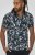 D555 Halifax AOP Hawaiian Print Short Sleeve Polo Blue - T-shirts - Stora T-shirts - 2XL-14XL