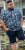 D555 Halifax AOP Hawaiian Print Short Sleeve Polo Blue - T-shirts - Stora T-shirts - 2XL-14XL