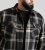 D555 Falkirk Long Sleeve Heavy Shacket Overshirt Black/Grey TALL SIZES - Skjortor - Stora skjortor - 2XL-8XL