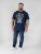 D555 Linton T-shirt med flerfärgat dödskalletryck Marinblå - T-shirts - Stora T-shirts - 2XL-14XL