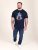 D555 Slater Tryckt T-shirt Mörkblå - T-shirts - Stora T-shirts - 2XL-14XL