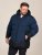 D555 Hank Ripstop Contrast Panelled Padded Hooded Jacket Mörkblå - Jackor - Stora jackor - 2XL-12XL