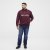 North Latitude Half Zip Sweatshirt Vinröd - Tröjor & hoodies - Stora hoodies & tröjor - 2XL-14XL