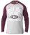 D555 KELTON Long Sleeve Raglan T-Shirt Grey/Burgundy - T-shirts - Stora T-shirts - 2XL-14XL