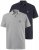 JP1880 704317 Pikétröja 2-pack Mörkblå/Gråmelerad - Pikétröjor - Stora pikétröjor - 2XL-8XL