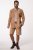JP1880 Premium Goat Suede Staghorn Embroidery Shorts Leather Brown - JP1880 - JP1880 Herrkläder Plus Size