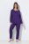 Ulla Popken 812441 Långärmad pyjamas med spets Kungsblå - Pyjamas/Loungewear - 