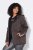 Ulla Popken 812880 Stickfleecejacka med teddyfleece Taupe - Fleecekläder - 