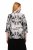 Ulla Popken 816673 Oversizekavaj i jacquard med 3/4-ärm Svart - Kavajer - Damkavajer i stora storlekar