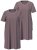 Ulla Popken 819289 Kortärmat nattlinne 2-pack Brun - Nattlinnen - 