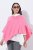 Ulla Popken 820512 Stickponcho i ullmix med V-ringning Ljusrosa - Ponchos & capes - 