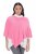 Ulla Popken 820512 Stickponcho i ullmix med V-ringning Ljusrosa - Ponchos & capes - 