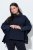 Ulla Popken 820620 Ponchotröja med polokrage Mörkblå - Ponchos & capes - 