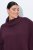 Ulla Popken 820620 Ponchotröja med polokrage Plommon - Ponchos & capes - 
