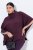 Ulla Popken 820620 Ponchotröja med polokrage Plommon - Ponchos & capes - 